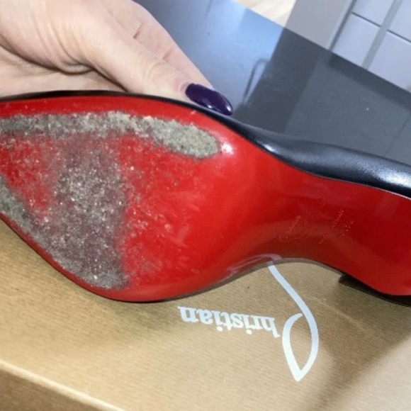 Christian Louboutin Iriza 100 Nappa Shiny Black Stilleto Heels Size 41.5 / 11.5 - Picture 11 of 13